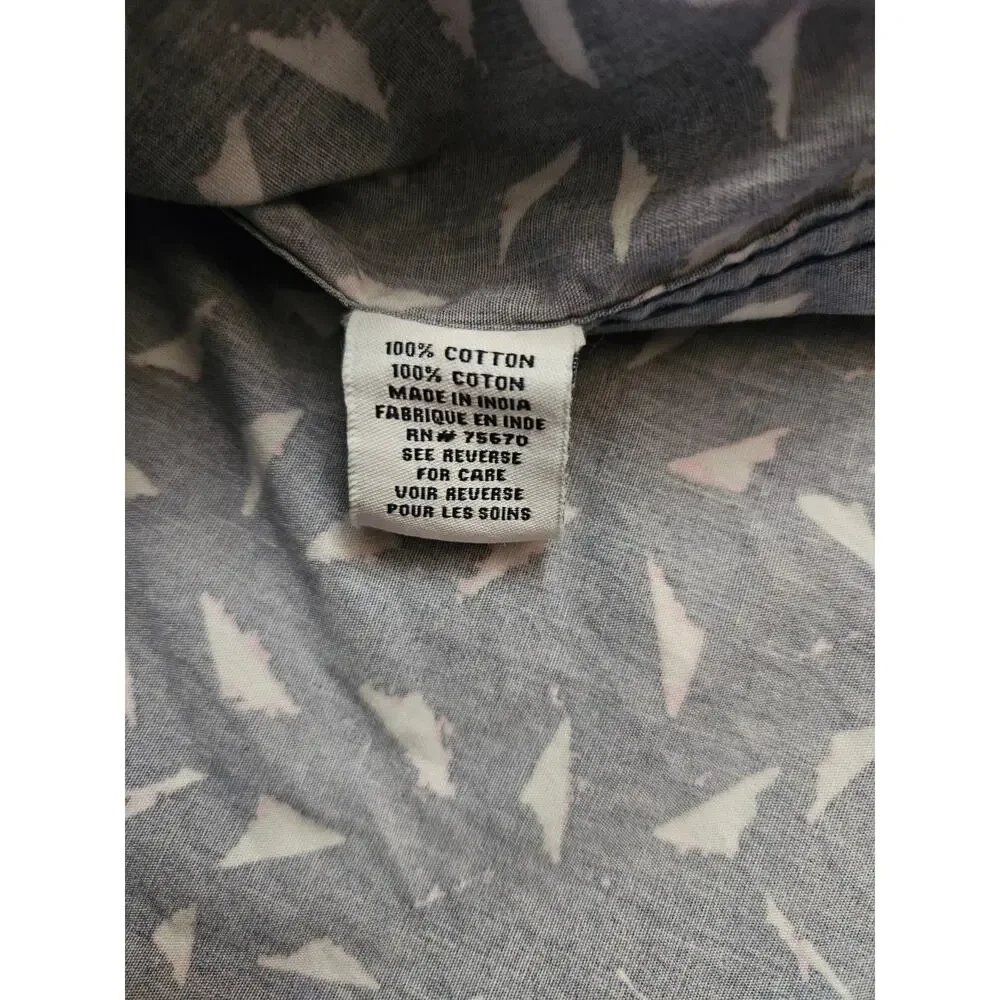 MBX Premium Goods Button Down Shirt Short Sleeve Blue‎ Geometric Mens Medium